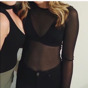 Out From Under Sheer Mesh Long Sleeve Top